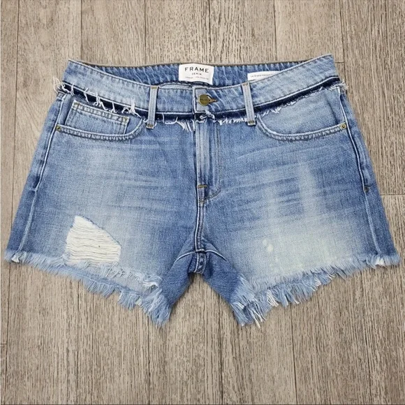 NWOT Frame Denim Le Grand Garcon Short in Heath Lane.Retail $195. Size 26. - Picture 3 of 3